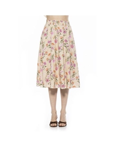 Женская юбка с присборенным поясом, цвет pink floral Alexia admor