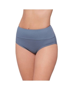 Женские плавки-брифы с высокой талией в рубчик, цвет slate Eco beach