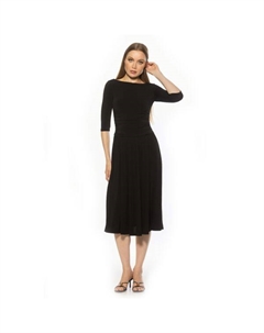 Женское платье макси с вырезом-лодочкой и заниженной талией, черный Alexia admor