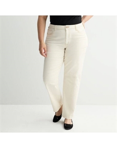 Джинсы прямые с высокой посадкой в стиле 90-х для подростков плюс сайз, цвет white oak So