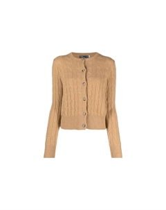 Кардиган из кашемира с косой вязкой, верблюжий коричневый Polo ralph lauren