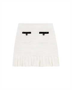 Повседневная короткая юбка Женская слоновая кость белый Self-portrait