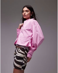 Укороченная рубашка с завышенной талией розового цвета Asos design