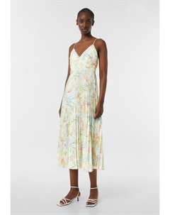 Повседневное платье FLORALES MIDI MIT RÜCKENAUSSCHNITT, белый Comma,