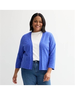 Кардиган больших размеров с открытым передом, цвет xander purple Croft & barrow