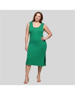 Платье миди без рукавов с разрезом по боку больших размеров, зеленый 24seven comfort apparel