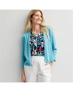 Кардиган Petite Pointelle Wave с открытым передом, цвет be you blue Croft & barrow