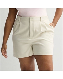 Брюки-шорты больших размеров со складками спереди для юниоров, белый So