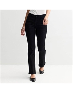 Джинсы-буткат с заниженной талией, с закругленными углами, для юниоров, черный So