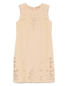 Платье миди с английской вышивкой, нейтральный Ermanno scervino