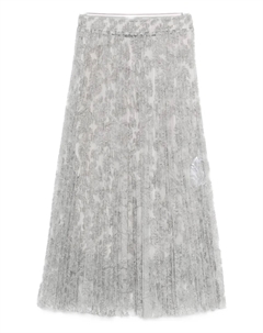 Юбка миди с цветочным принтом и складками, серый Ermanno scervino
