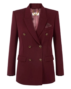 Двубортный пиджак с декорированными пуговицами, красный Elisabetta franchi