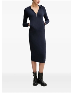 Платье миди с капюшоном и молнией спереди, синий G-star raw