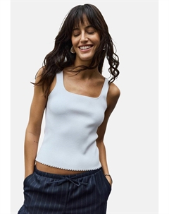 Топ SQUARE NECK SCALLOPED EDGE TANK, белый Next