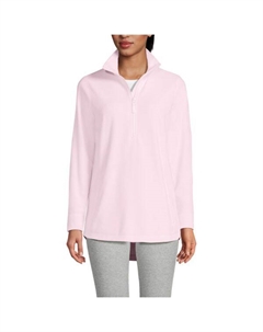 Женская туника с застежкой-молнией на четверть оборота, флисовый пуловер для любой погоды, цвет pink frost Lands' end
