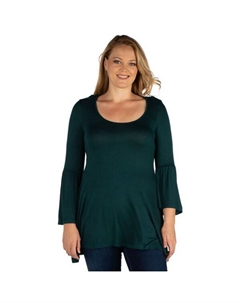 Плюс сайз туника с расклешенными рукавами-колокольчиками, цвет hunter 24seven comfort apparel