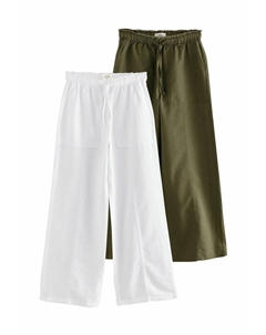 Брюки REGULAR FIT - WIDE LEG PULL ON 2 PACK, зеленый Next