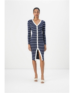 Платье-джемпер STRIPED ANDREA MIDI DRESS, синий Guess