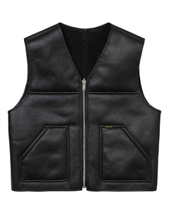 Вертикальная рабочая жилетка Reversible Faux Shearling, черный Supreme