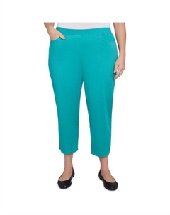 Брюки-капри больших размеров с тюльпановым подолом, цвет jade Alfred dunner