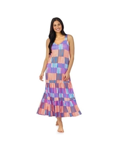 Женское уютное многослойное платье макси, цвет multi stripe Cuddl duds