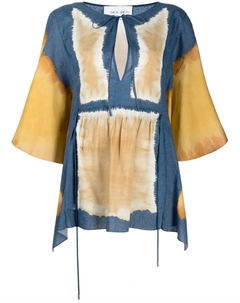 Туника с драпировкой на рукавах, синий Alberta ferretti