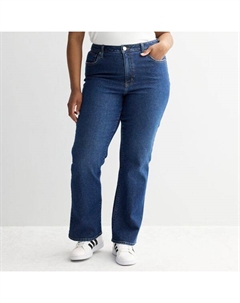 Джинсы для подростков plus size с высокой посадкой и расклешенными штанинами в стиле 90-х, цвет dark So