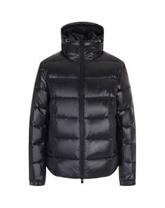 Куртка пуховая с принтом логотипа, черная Hugo boss