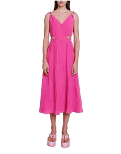 Платье миди Runeti с вырезом, розовый Maje