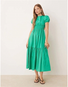 Платье миди с открытой спиной, ярко-зеленого цвета Collective the label