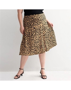 Пышная вязаная юбка миди, цвет tan jana leopard Nine west