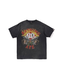 Футболка BAPE X SAINT Mxxxxxx Co-branded Series унисекс темно-серая, темно-серый A bathing ape®