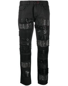 Кастомизированные джинсы бойфренды, черный Philipp plein