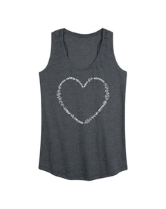 Женский топ с цветочным контуром сердца, серый Licensed character