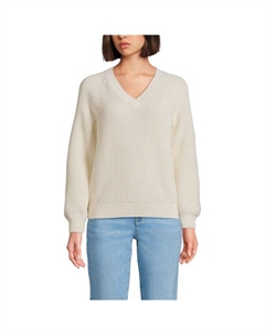 Женский свитер Drifter с рукавами-фонариками, цвет fresh ivory Lands' end