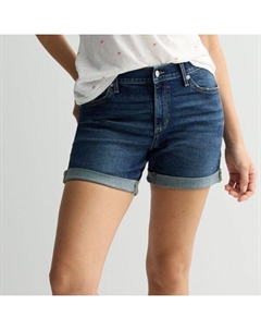 Миниатюрные шорты со средней посадкой и отворотами на манжетах, цвет medium blue wash Sonoma goods for life