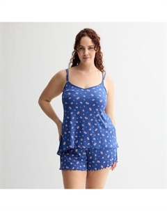 Женский комплект из двух предметов: майка и пижамные шорты больших размеров, цвет navy flowers Sonoma goods for life