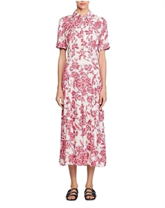 Макси-платье с цветочным принтом, мультиколор Sandro