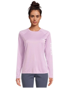 Футболка Tidal Tee Heather Long Sleeve, цвет Hydrangea Heather/White Logo Columbia