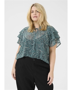 Блуза KCBELIA, цвет Teal Black White Graphic Kaffe curve