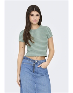 Футболка с принтом ONLEMMA STRIPE, зеленый Only