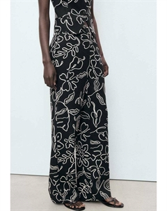 Брюки FLORAL PRINT, черный Mango