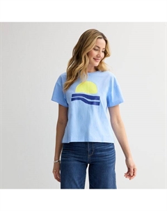 Женская футболка свободного кроя с графическим принтом, цвет light blue sun graphic Sonoma goods for life