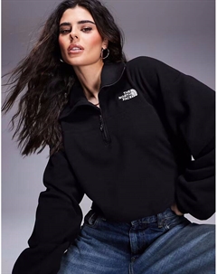 Флисовая кофта оверсайз Glacier с застежкой-молнией 1/2 черного цвета The north face