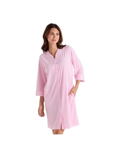 Женский махровый короткий халат на кнопках, розовый Miss elaine essentials