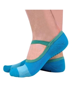 2 пары женских невидимых носков для йоги с противоскользящим покрытием и лямками, синий Sock snob