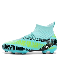 Антискользящие износостойкие дышащие футбольные бутсы унисекс с длинными шипами в голубом цвете, цвет Cyan Long Stud Kuding