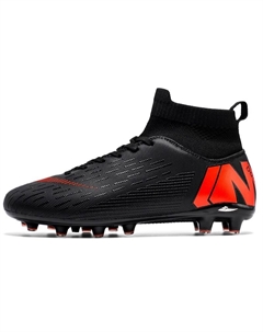 Футбольные бутсы FG Rubber Long Studs с противоскользящим покрытием для натуральных покрытий унисекс черные, цвет Black (Long Stud) Kuding