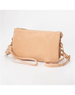 Простая клатч-сумка через плечо из искусственной замши, бежевый Fashnzfab