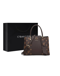 Синтетическая кожаная кроссбоди сумка-тоут портативная женская Coffee C°banner